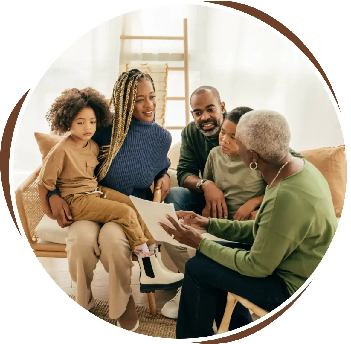 Multigenerational family discussion