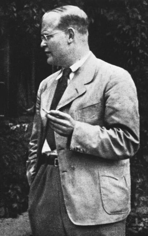 Dietrich Bonhoeffer portrait, who chose to leave safety in New York in 1939 and return to Nazi Germany, where he was executed at Flossenburg in April 1945.