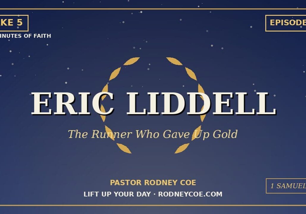 Eric Liddell — Scottish Olympic runner who refused to compete on Sunday at the 1924 Paris Olympics. Take 5 daily devotional Episode 23.